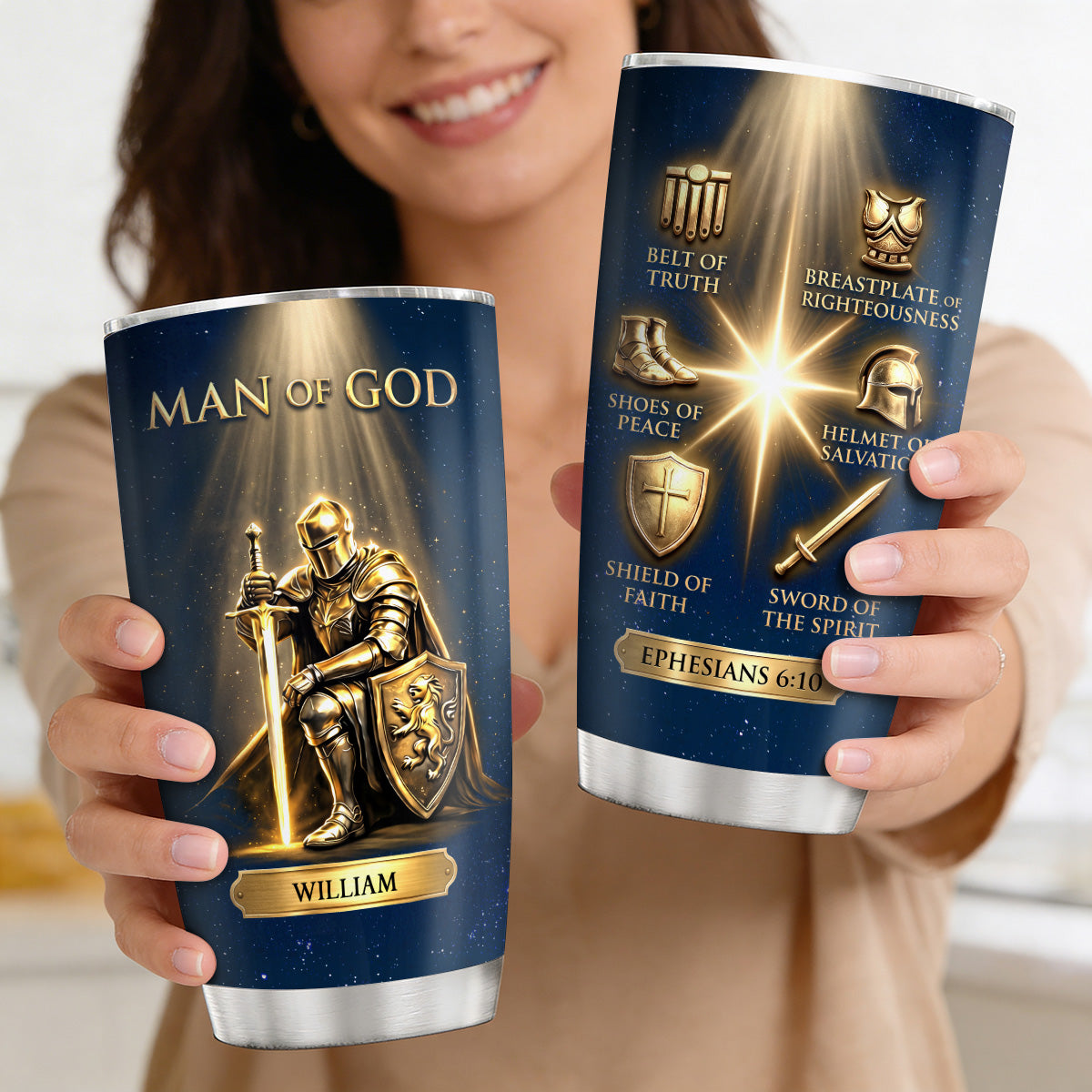 Man Of Faith - Personalized Stainless Steel Tumbler