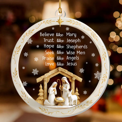 Nativity Christmas - Acrylic Ornament - Christian Inspirational GOJS10346