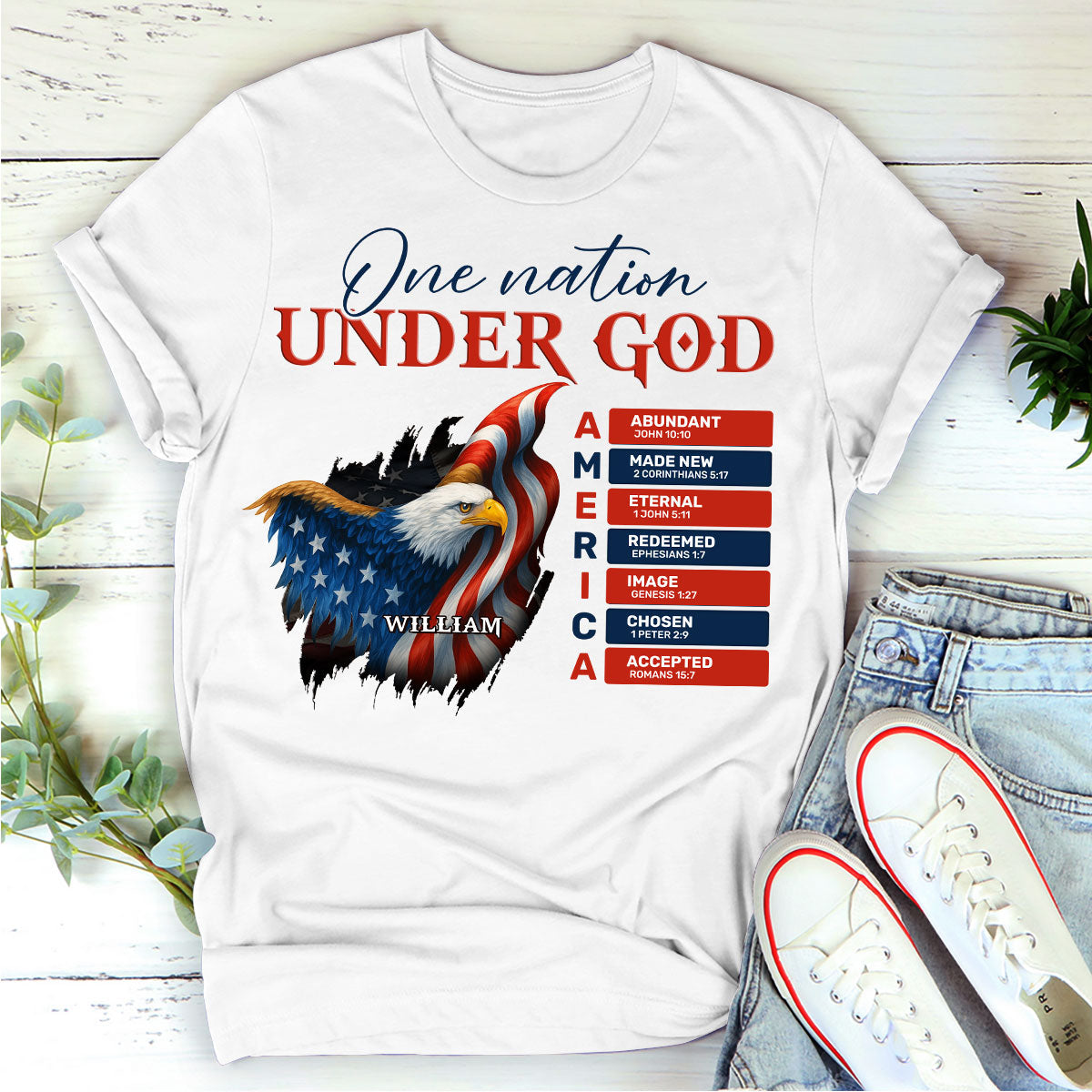 One Nation Under God - Personalized 2D Unisex T-shirt GMJSTS200060