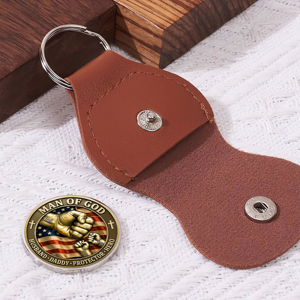 Man Of God Husband Daddy Protector - Personalized Pocket Hug
