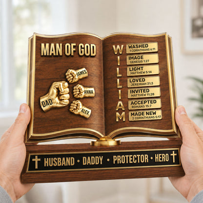 Man Of God - Personalized Acrylic Plaque - Christian Home Decor GAPJS10043