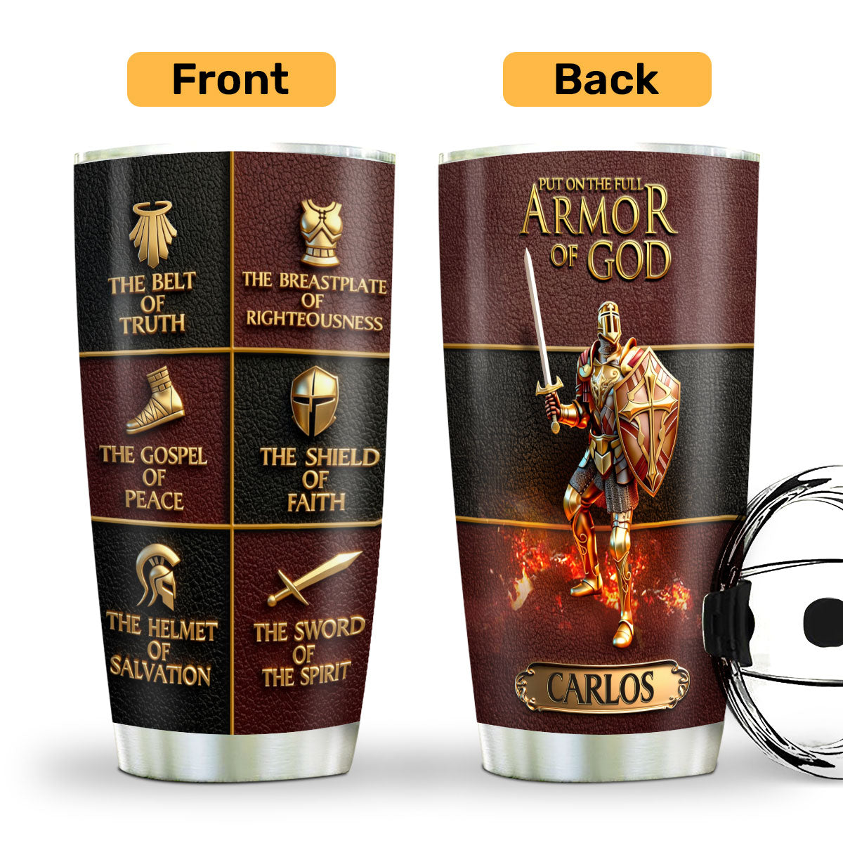 Armor Of God - Personalized Stainless Steel Tumbler