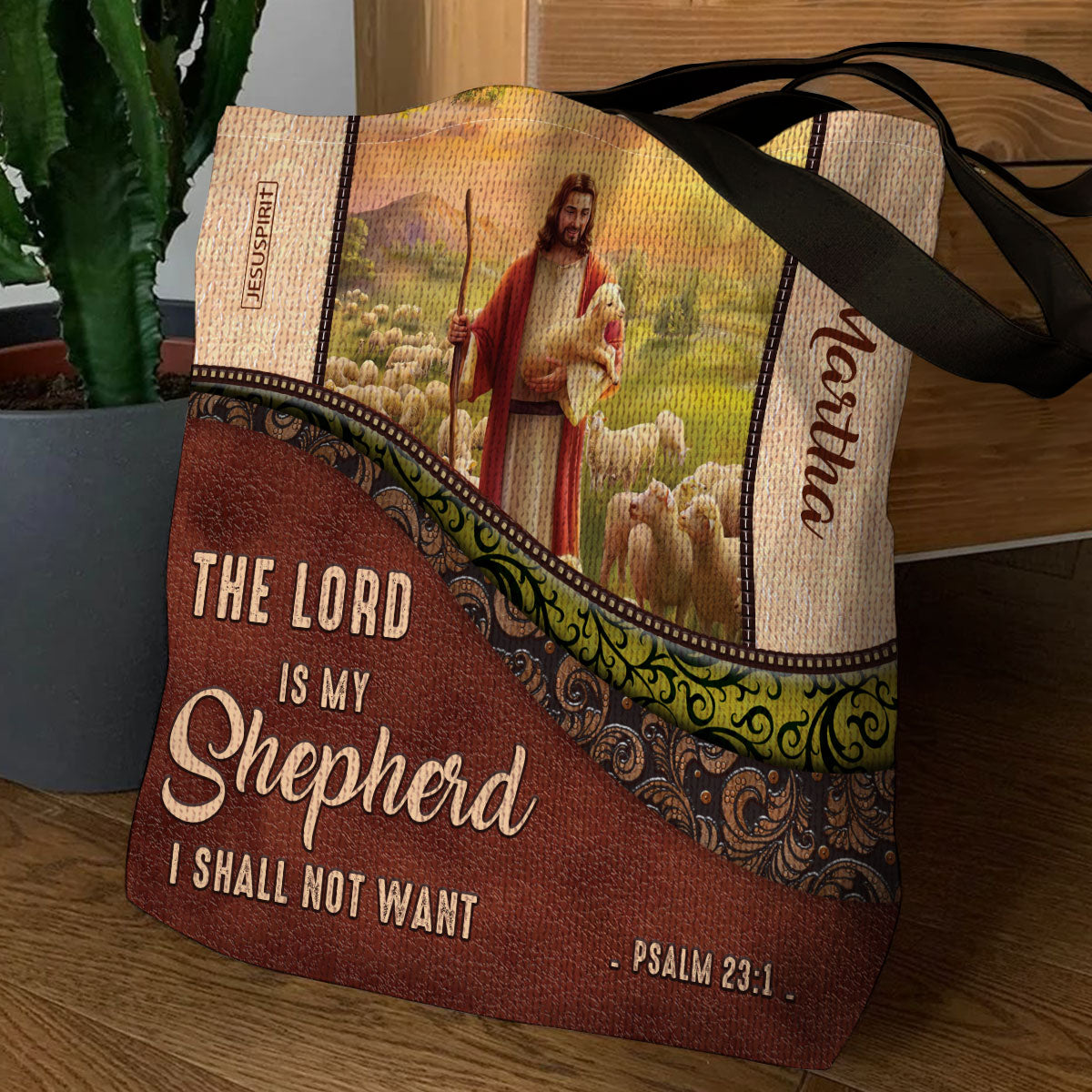 Psalm 23 Gift for Loved One - Personalized Tote Bag GTTJS10146