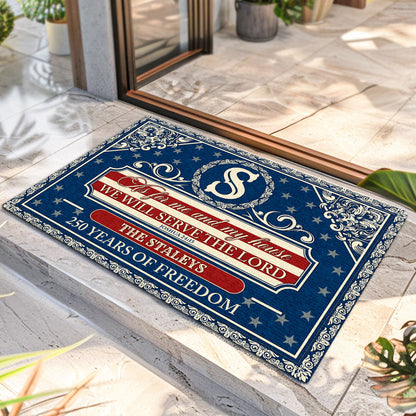 Serve The Lord - Personalized Doormat - Christian Faith GDMJS10012