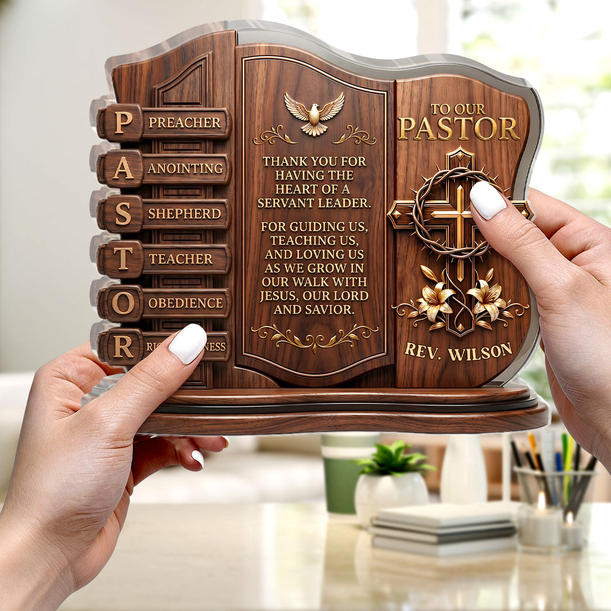 Heart Of A Servant Leader - Personalized Acrylic Plaque GAPJS10058