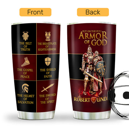 Full Armor of God - Personalized Tumbler - Christian Drinkware