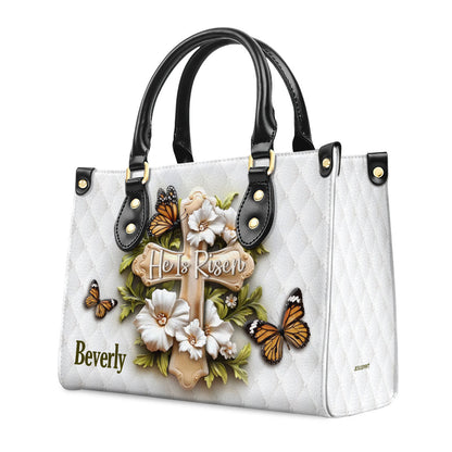 He Is Risen - Personalized Leather Handbag GMJSLB200100