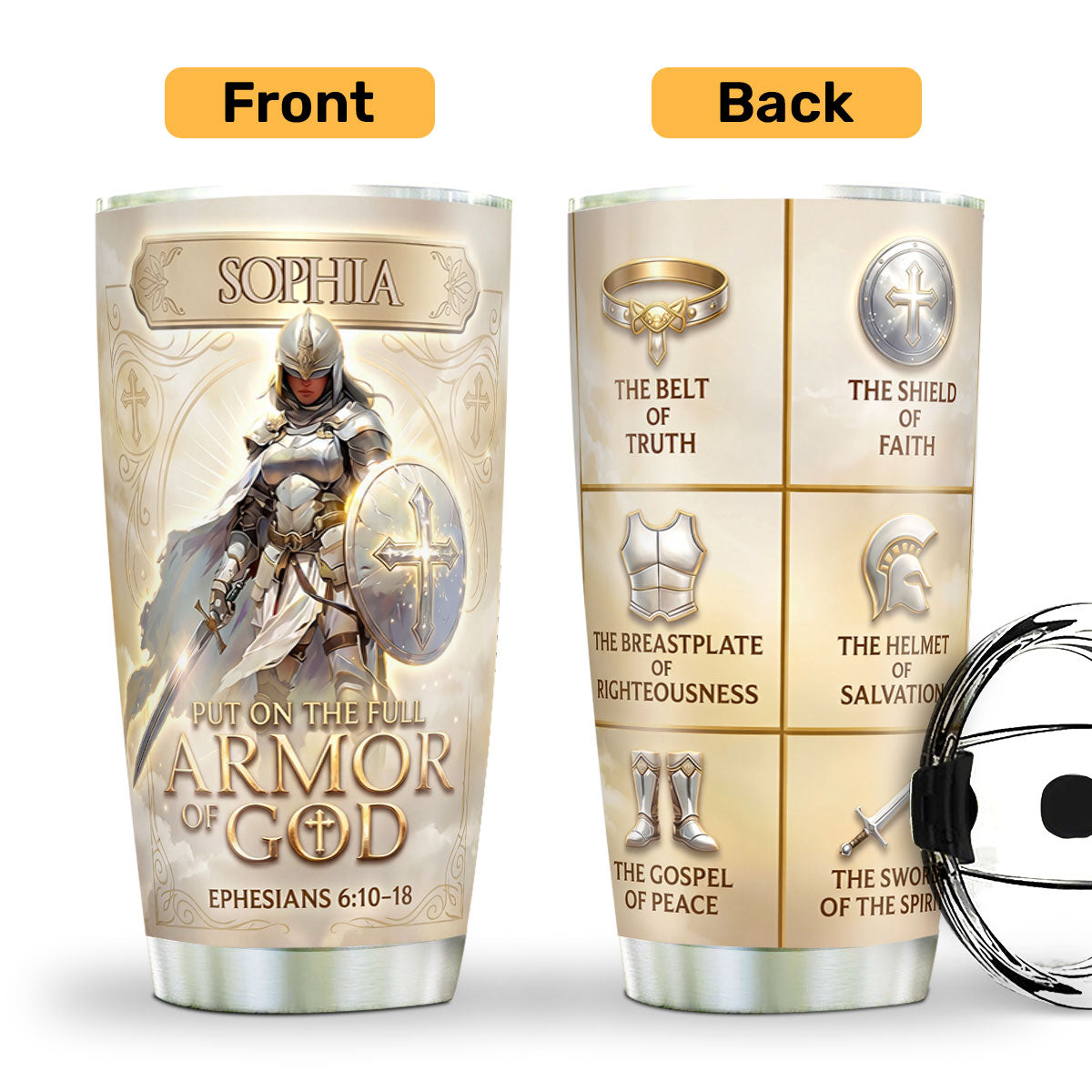 Armor Of God - Personalized Stainless Steel Tumbler Faithful Drinkware