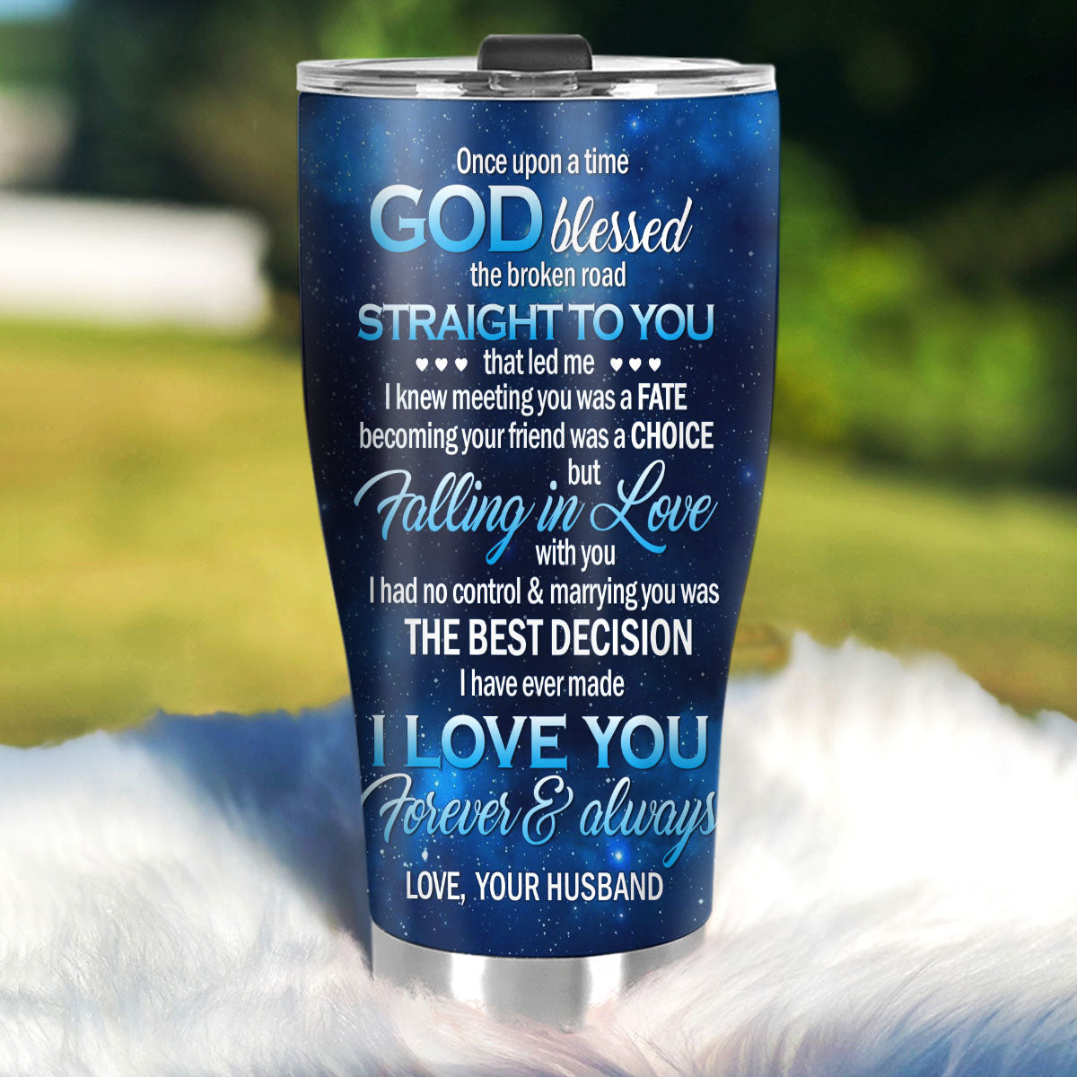 Once Upon A Time God Blessed - Personalized Tumbler - Gift for Wife