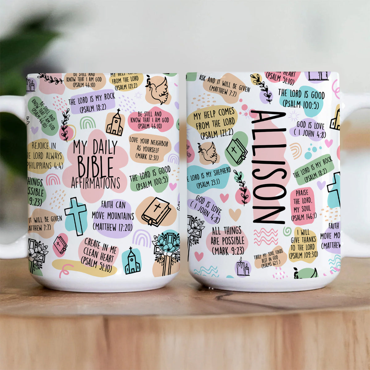Faith-Inspired Custom Name Coffee Mug - Personalized Gift for Men and Women