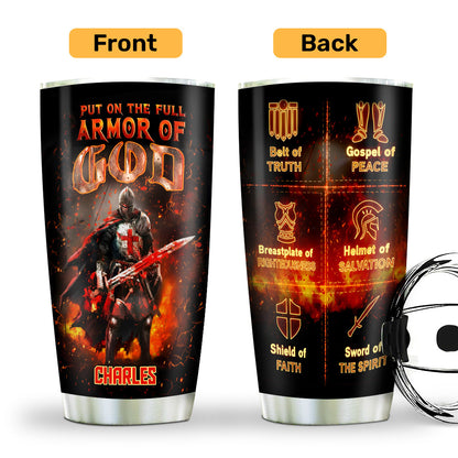Full Armor of God - Personalized Tumbler - Christian Faith Gift