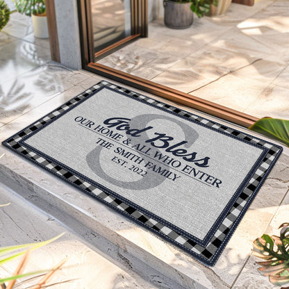God Bless This Home - Personalized Doormat - Faithful Home Decor