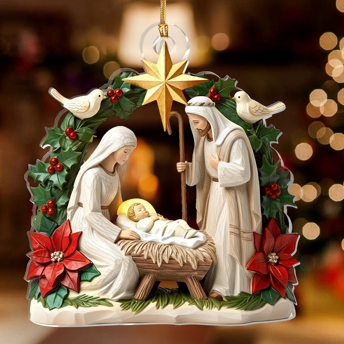 Jesus Is The Reason - Acrylic Ornament - Christian Holiday Decor GOJS10301