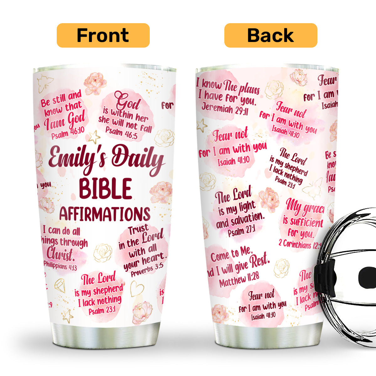 Faith-Inspired Gift for Women - Personalized Stainless Steel Tumbler