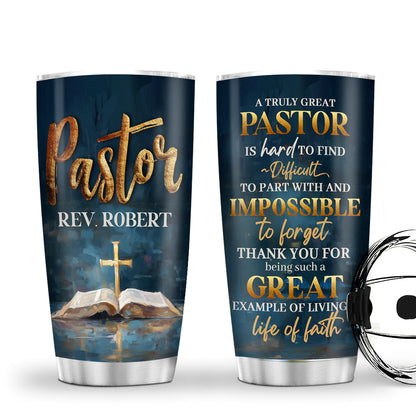 Inspirational Pastor Gift - Personalized Stainless Steel Tumbler