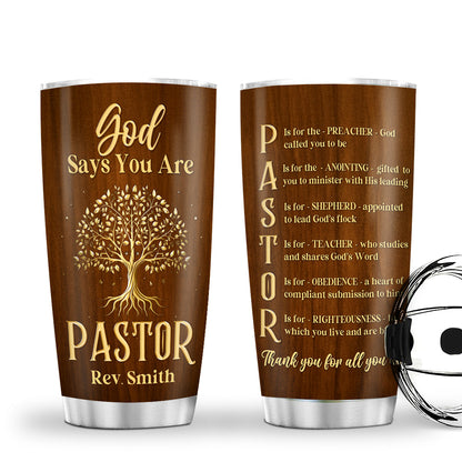 God Says You Are - Personalized Stainless Steel Tumbler