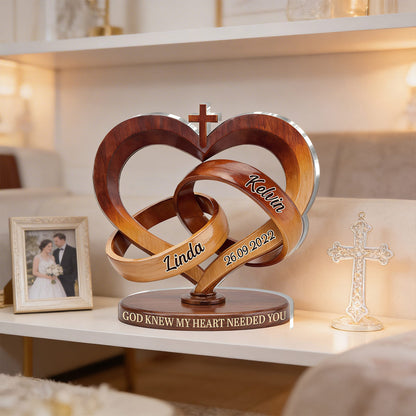 God Knew My Heart Needed You - Personalized Acrylic Plaque GAPJS10011