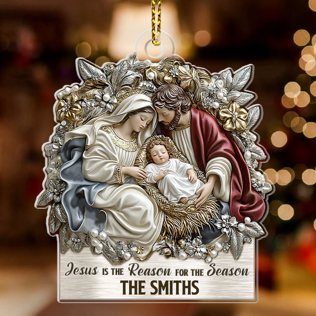 Jesus Is The Reason For The Season - Personalized Acrylic Ornament GOJS10122