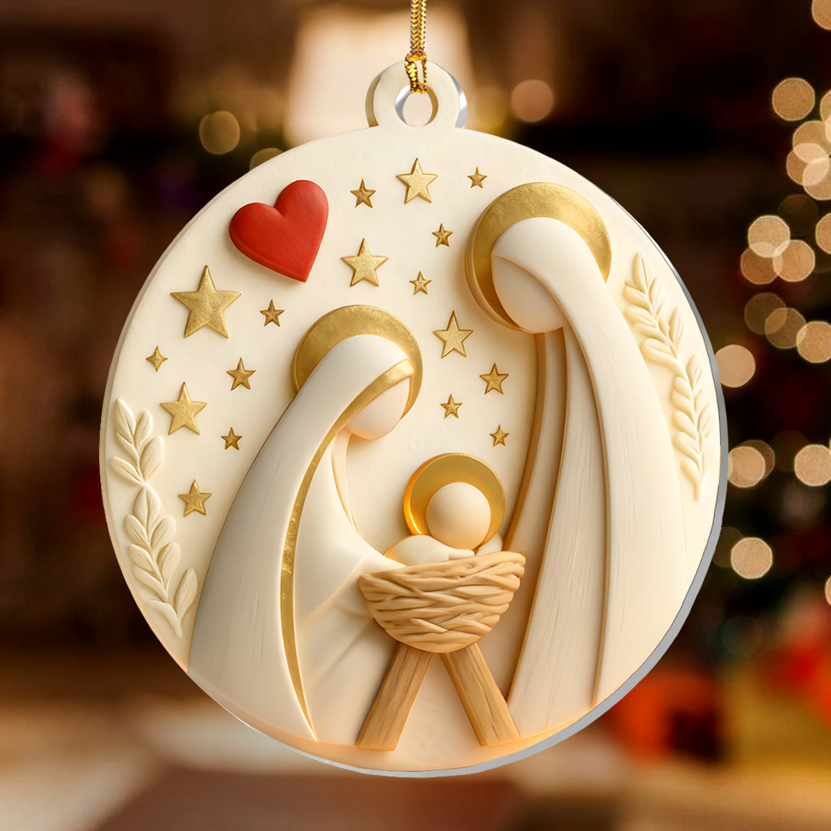 Holy Family Peace - Acrylic Ornament - Christian Home Decor GOJS10298