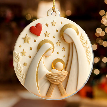 Holy Family Peace - Acrylic Ornament - Christian Home Decor GOJS10298