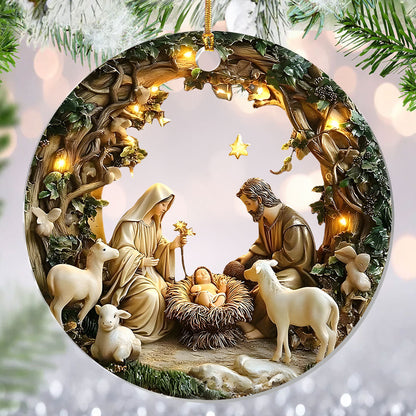 Faithful Religious Christmas Decor - Acrylic Ornament GOJS10015