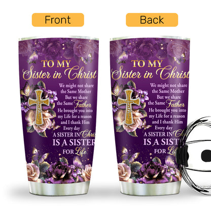 Faith-Inspired Sister Gift - Personalized Stainless Steel Tumbler