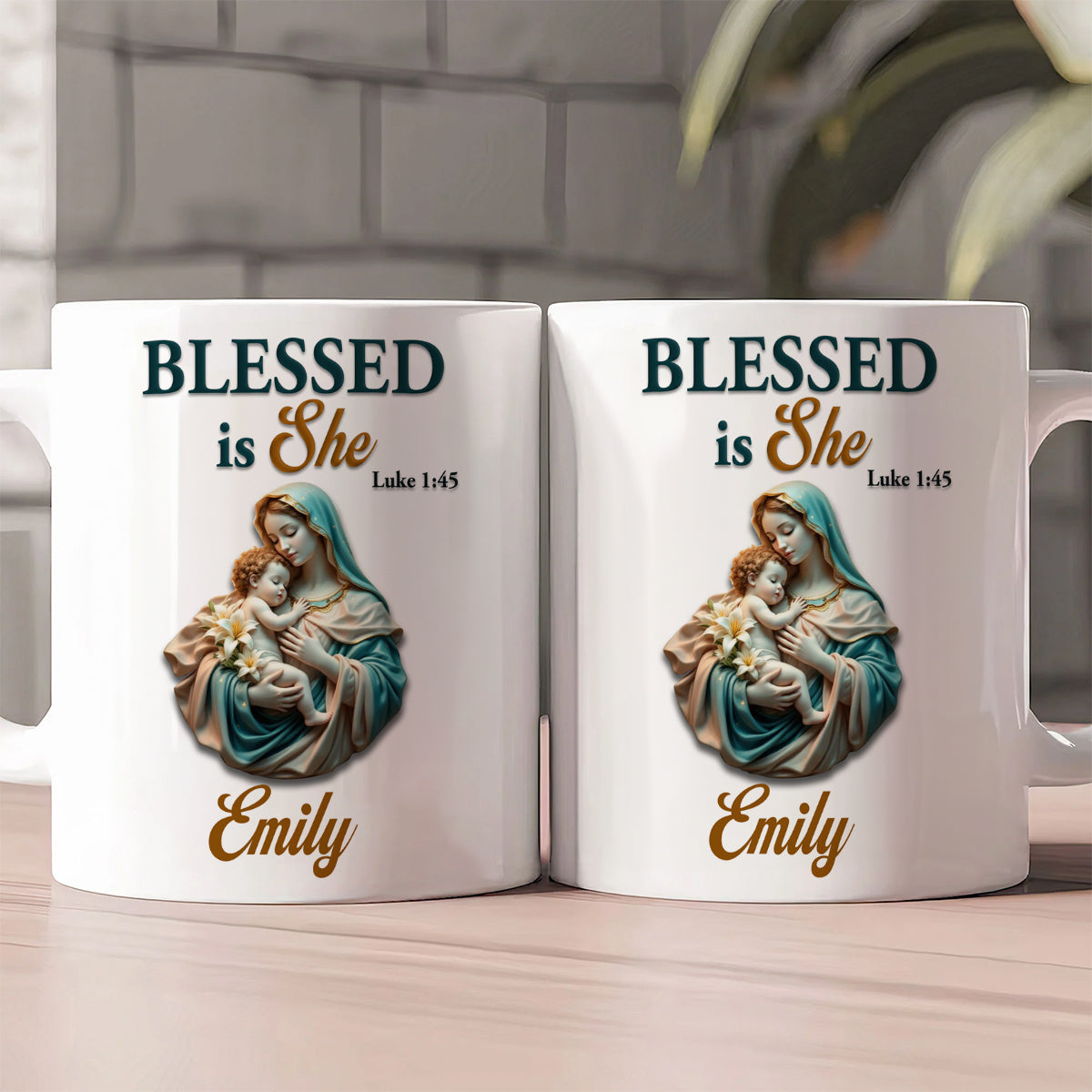Blessed Is She - Custom Name Ceramic Mug - Gift For Her