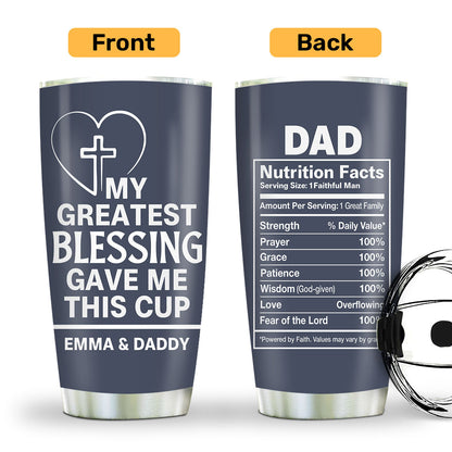 Sentimental Gift for Dad - Personalized Stainless Steel Tumbler