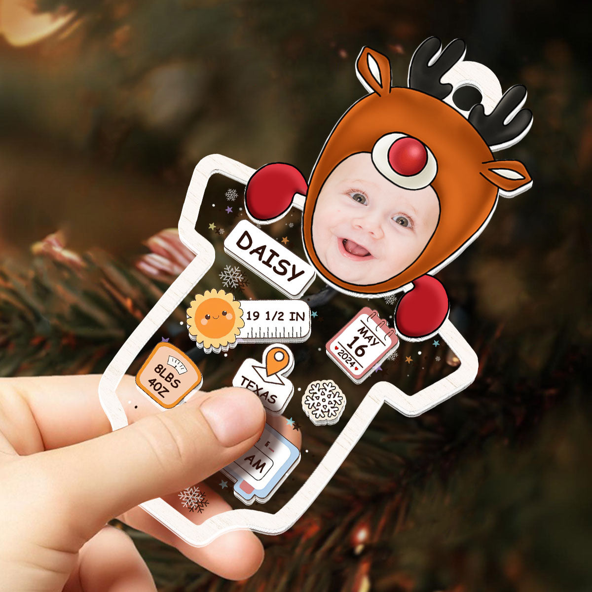 Baby's First Christmas - Personalized 3 Layered Ornament GOJS10138