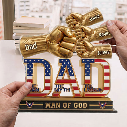 Dad The Man The Myth The Legend - Custom Shaped Acrylic Plaque GAPJS10048