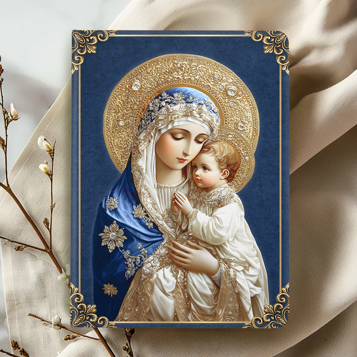Blessed Mother and Child - Christian Leather Notebook GMJSNB200020