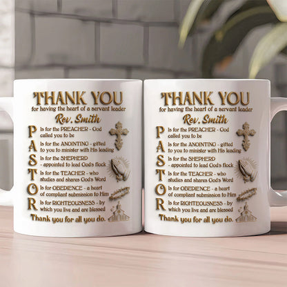 Thank You Pastor - Personalized Ceramic Coffee Mug