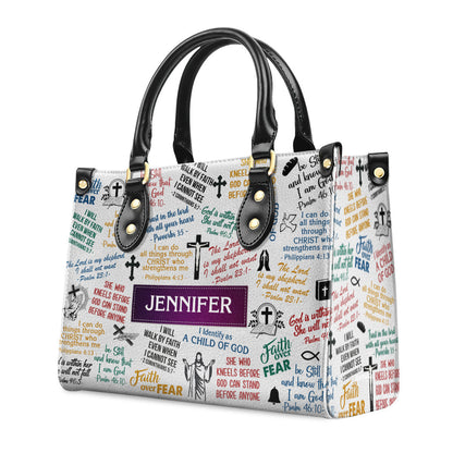 I Will Walk By Faith Quote - Personalized Leather Handbag GMJSLB200092