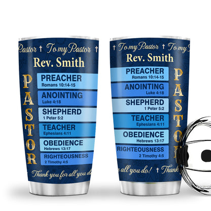 Inspirational Faith - Personalized Stainless Steel Tumbler for Pastor