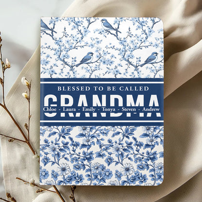 Family in Toile De Jouy - Personalized Leather Cover Notebook GMJSNB200061