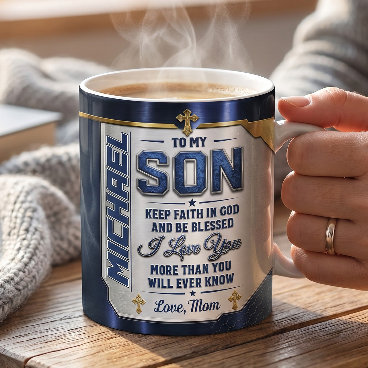 Blessing To My Son - Personalized Ceramic Coffee Mug