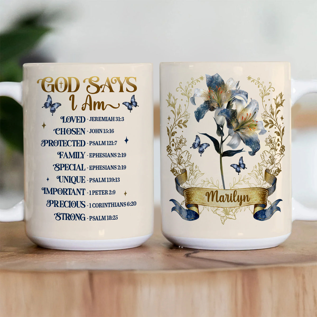 God Says I Am - Personalized Ceramic Coffee Mug