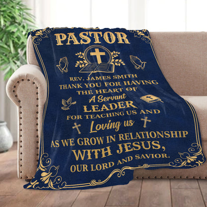 Thank You Pastor - Personalized Fleece Blanket GBJS10032