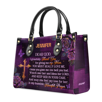 Thank You Mom - Personalized Leather Handbag GMJSLB200011