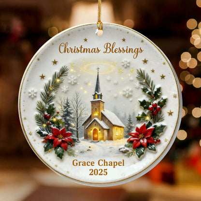 Christmas Blessings - Personalized Acrylic Ornament - Gift for Family GOJS10295