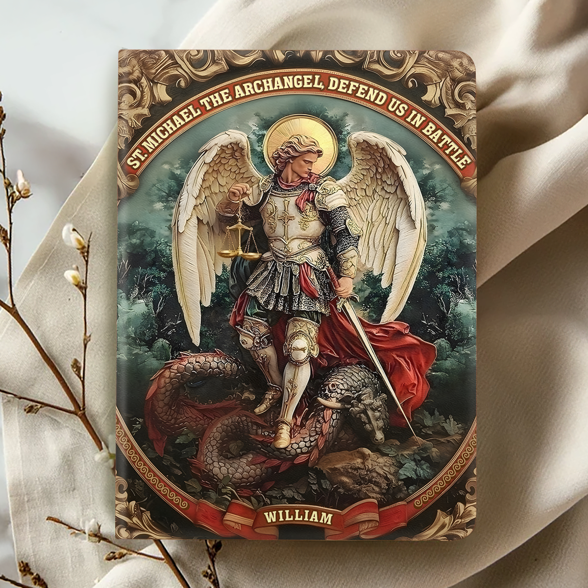 Defender Of Heaven - Personalized Leather Cover Notebook GMJSNB200019