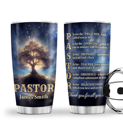 Faith-Inspired Gift for Pastor - Personalized Stainless Steel Tumbler