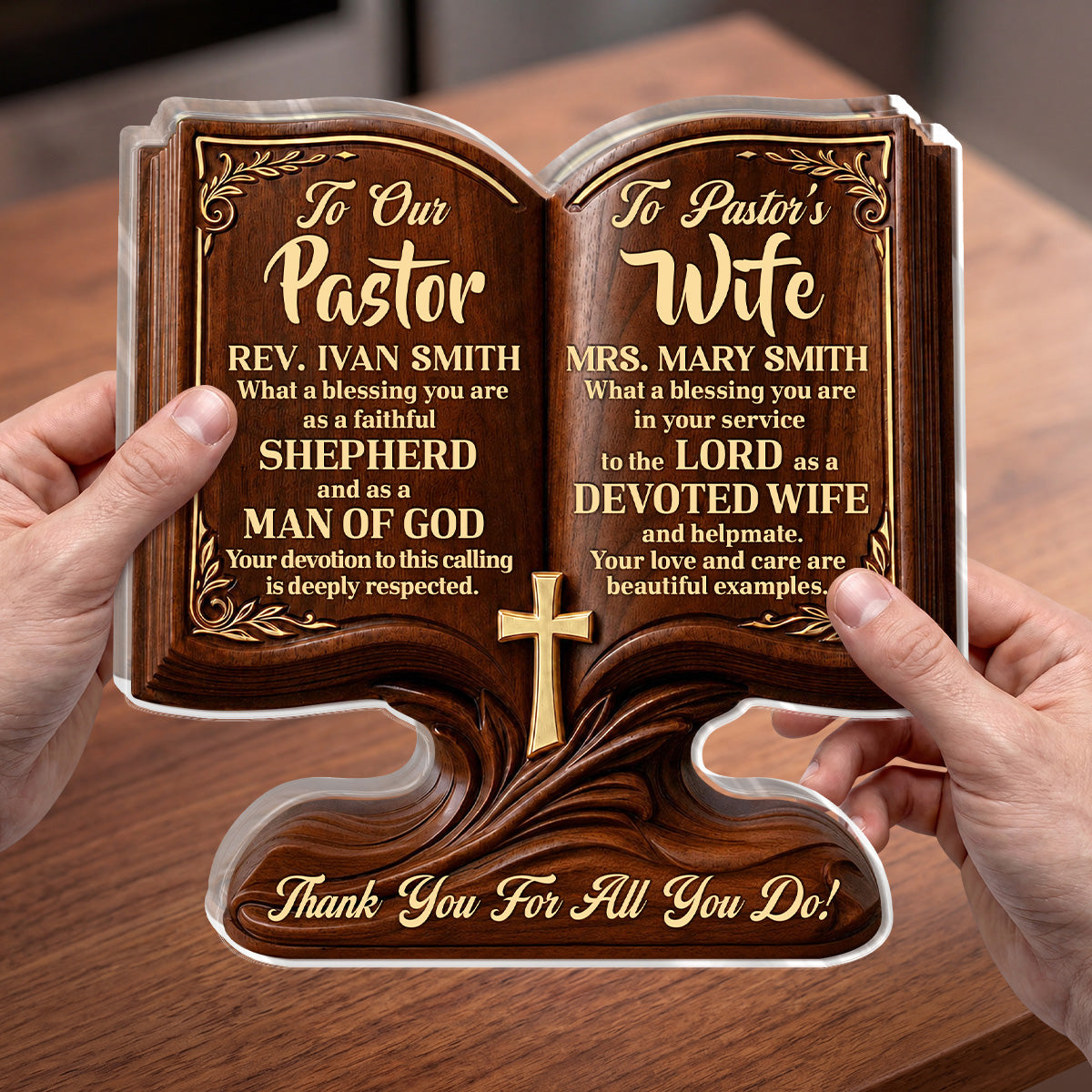Two Hearts One Calling - Personalized Acrylic Plaque - Christian Faith Keepsake GAPJS10031