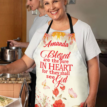 Blessed Are The Pure In Heart - Personalized Apron