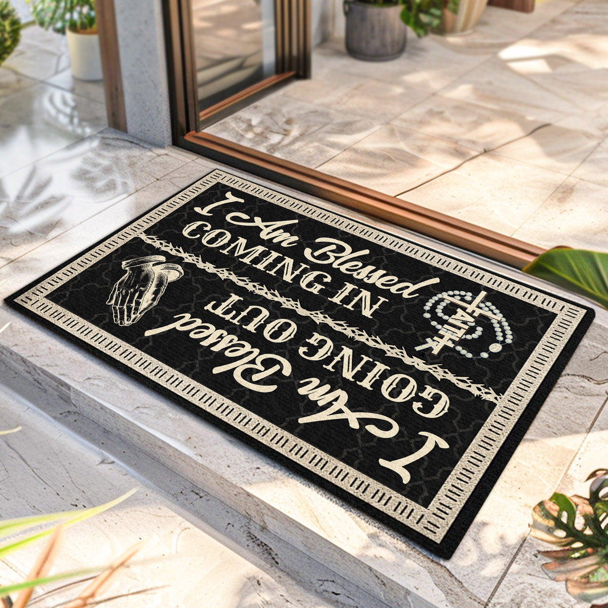 Blessed - Inspirational Christian Doormat - Rustic Home Decor GDMJS10057