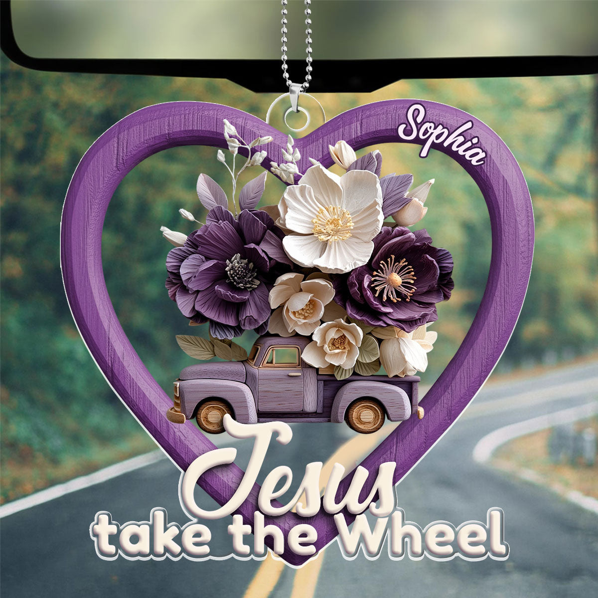 Jesus Take The Wheel - Personalized Car Acrylic Hanging Ornament GOJS10344