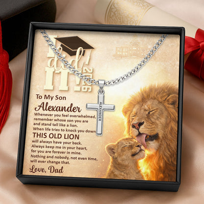 Lion Inspiration - Personalized Cross Link Chain for Son GMJSCLC200015
