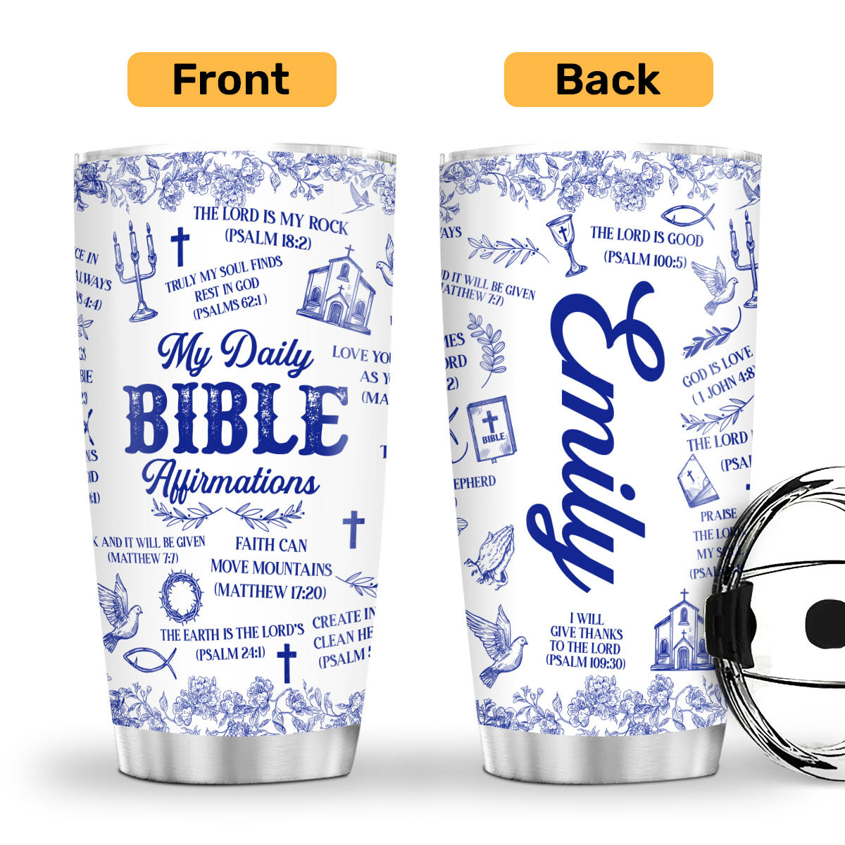 Faith-Inspired - Personalized Stainless Steel Tumbler