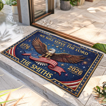 Faith and Patriotism - Personalized Doormat GDMJS10011