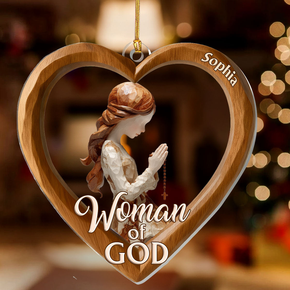 Woman Of God - Personalized Acrylic Ornament GOJS10029